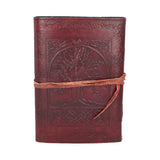 Tree Of Life Bound Red Leather Embossed Journal 18 x 25cm - Leather Journals at Gift Moments