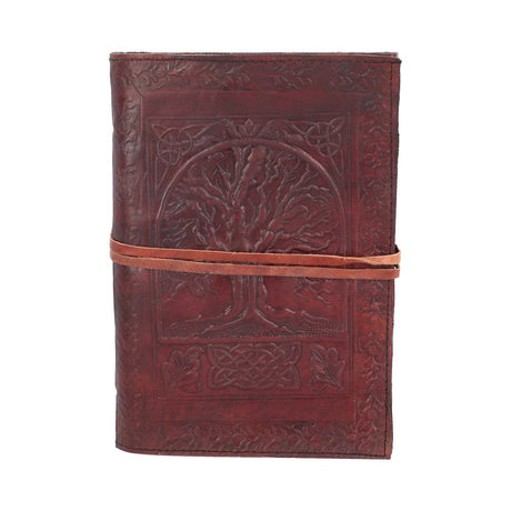 Tree Of Life Bound Red Leather Embossed Journal 18 x 25cm Default Title - Leather Journals at Gift Moments