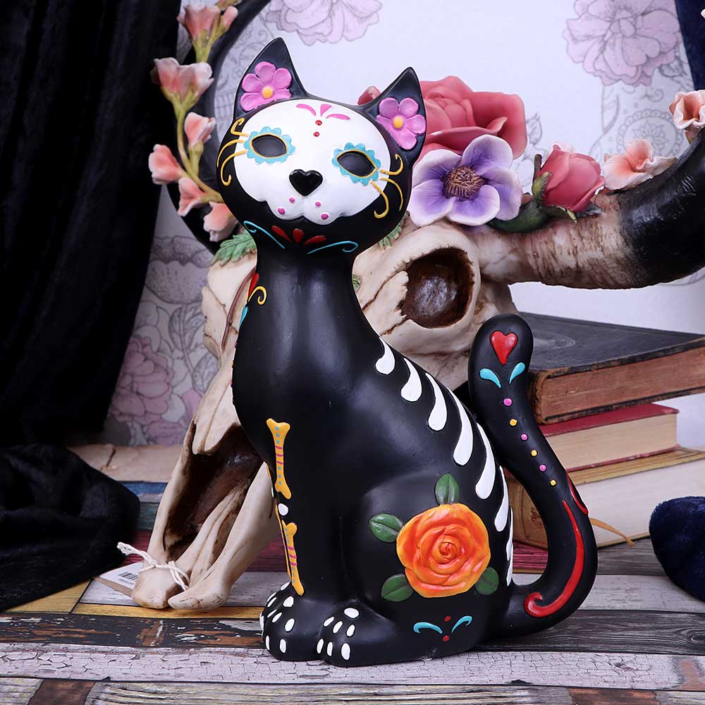 Sugar Kitty Figurine Day of the Dead Cat Ornament - Figurines Medium (15-29cm) at Gift Moments