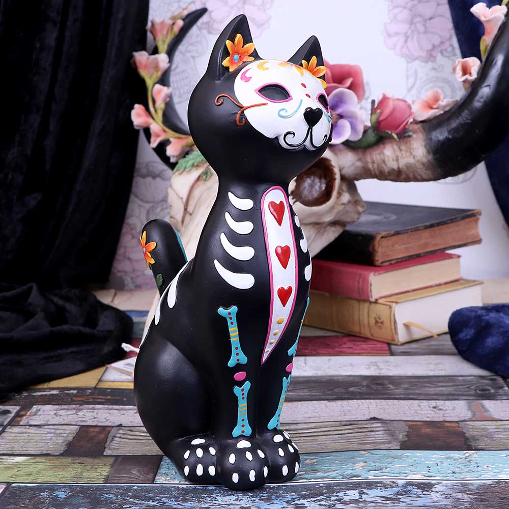 Sugar Puss Figurine Day of the Dead Cat Ornament - Figurines Medium (15-29cm) at Gift Moments