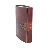 Lockable Tree Of Life Red Leather Journal 15 x 21cm - Leather Journals at Gift Moments