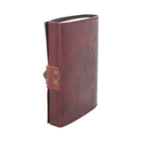 Lockable Tree Of Life Red Leather Journal 15 x 21cm - Leather Journals at Gift Moments