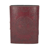 Lockable Tree Of Life Red Leather Journal 15 x 21cm - Leather Journals at Gift Moments