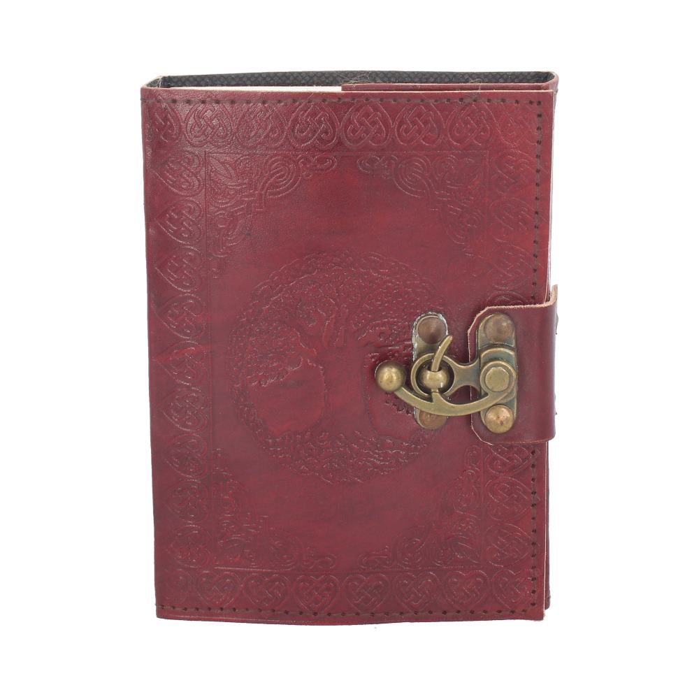 Lockable Tree Of Life Red Leather Journal 13 x 18cm Default Title - Leather Journals at Gift Moments