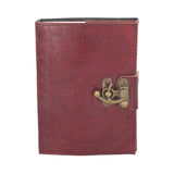 Lockable Tree Of Life Red Leather Journal 13 x 18cm Default Title - Leather Journals at Gift Moments