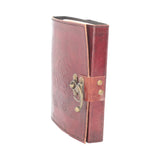 Lockable Pentagram Red Leather Journal 15 x 21cm - Leather Journals at Gift Moments