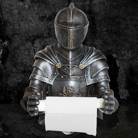 Sir Wipealot Medieval Armoured Knight Toilet Roll Holder - Toilet Roll Holders at Gift Moments