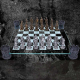 Raised Medieval Knight Chess Set With Corner Towers 43cm - Chess Sets at Gift Moments