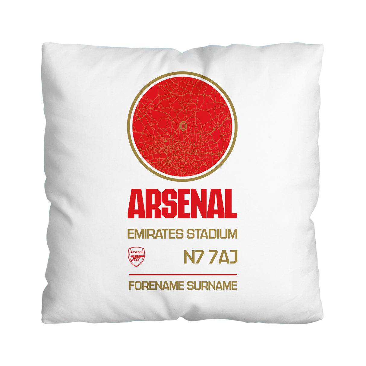 Personalised Arsenal FC Map Cushion 18 Inch - Cushions at Gift Moments