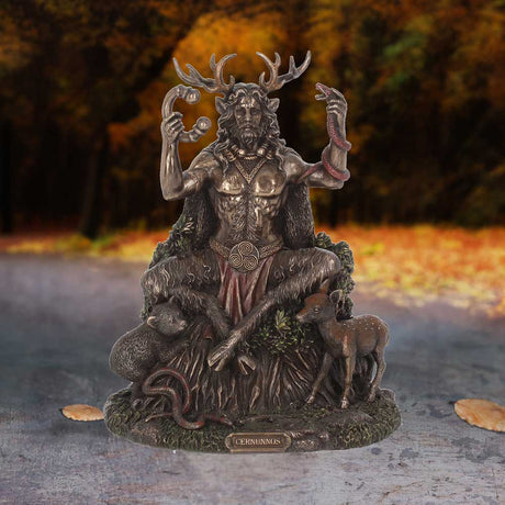 Cernunnos and Animals Horned God Bronze Figurine - Figurines Medium (15-29cm) at Gift Moments