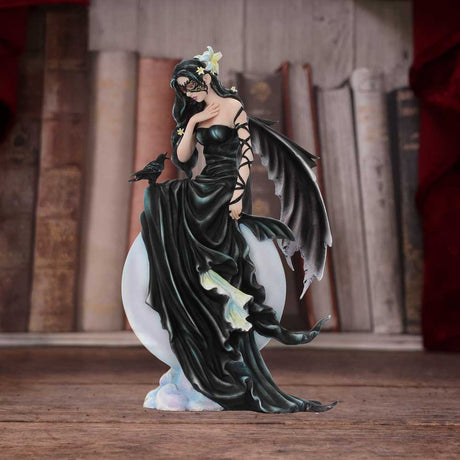 Nene Thomas Dark Skies Dark Moon Fairy and Raven Companion Figurine - Figures & Collectables at Gift Moments