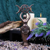 Triple Goddess Figurine Bronzed Wiccan Idol Ornament - Figures & Collectables at Gift Moments