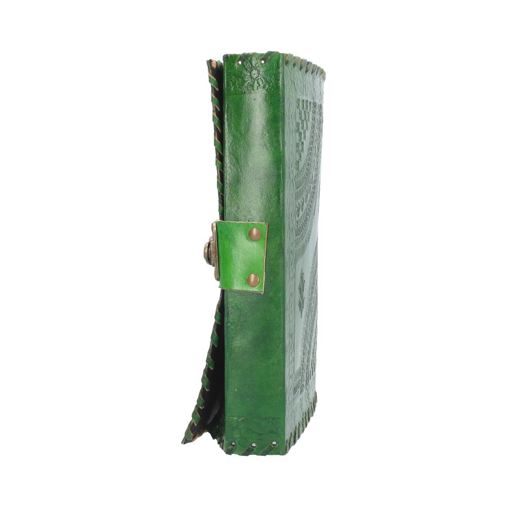 Real Leather Greenman Green Embossed Journal with Lock - Leather Journals at Gift Moments