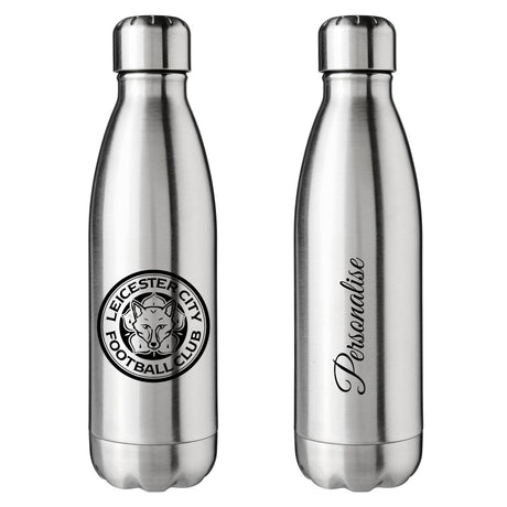 Personalised Leicester City FC Crest Silver Insulated Water Bottle - Water Bottles at Gift Moments