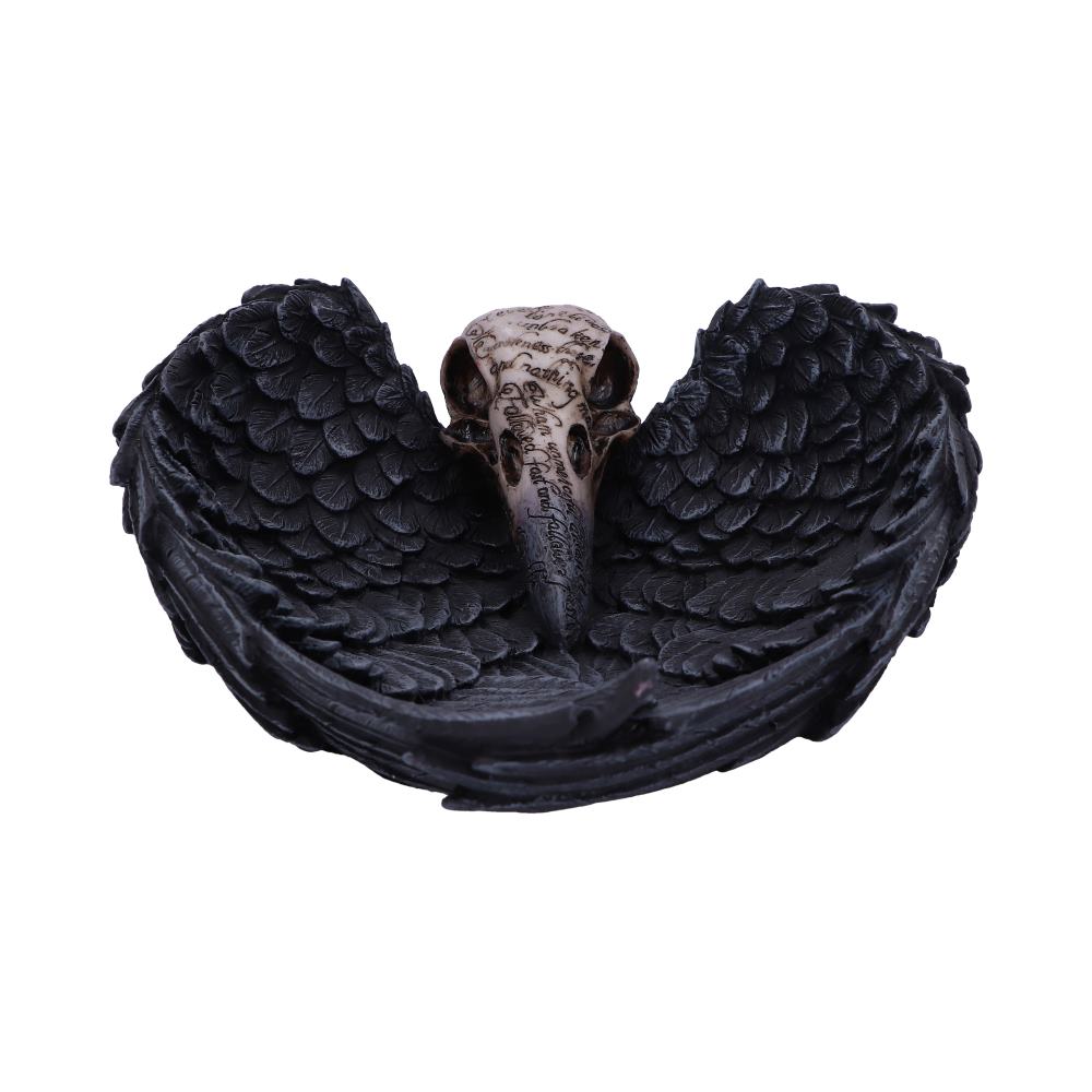 Edgar Allen Poe's Nevermore Raven Skull Trinket Holder Jewellery Dish Default Title - Figures & Collectables at Gift Moments