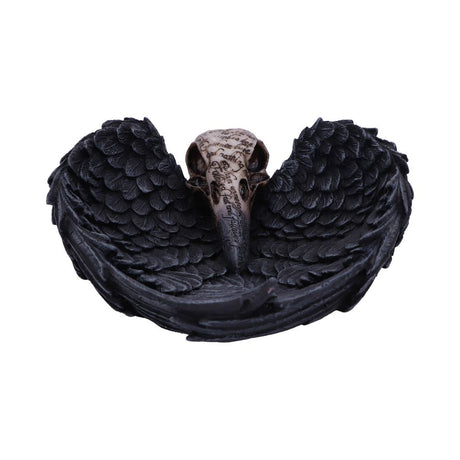 Edgar Allen Poe's Nevermore Raven Skull Trinket Holder Jewellery Dish Default Title - Figures & Collectables at Gift Moments