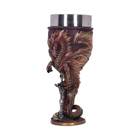 Ruth Thompson Flame Blade Red Fire Dragon Goblet Glass - Goblets & Chalices at Gift Moments