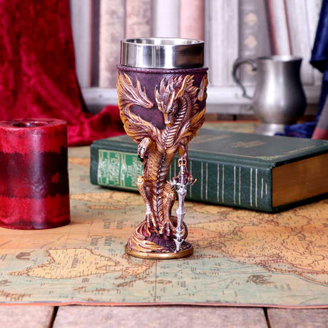 Ruth Thompson Flame Blade Red Fire Dragon Goblet Glass - Goblets & Chalices at Gift Moments