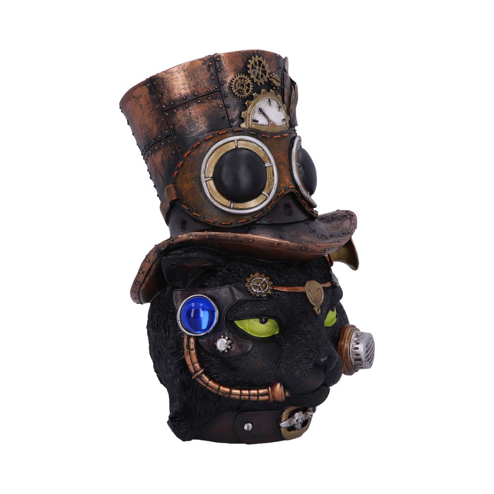 Felius Mogg 28.8cm Steampunk Black Cat Head Figurine - Figures & Collectables at Gift Moments