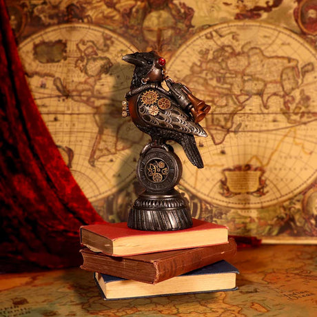 Steampunk Rivet Raven Mechanical Bird Figurine - Figures & Collectables at Gift Moments