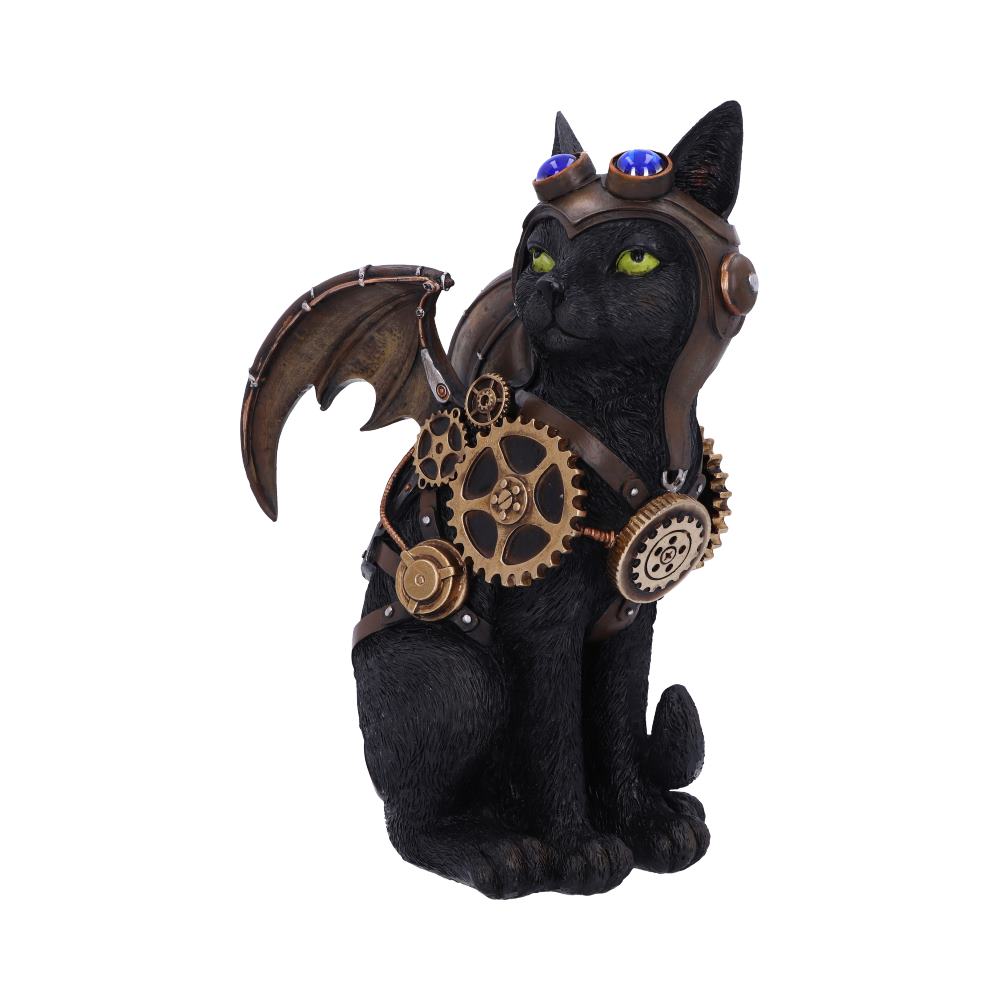 Feline Flight 22.7cm Steampunk Black Cat Pilot Figurine - Figures & Collectables at Gift Moments