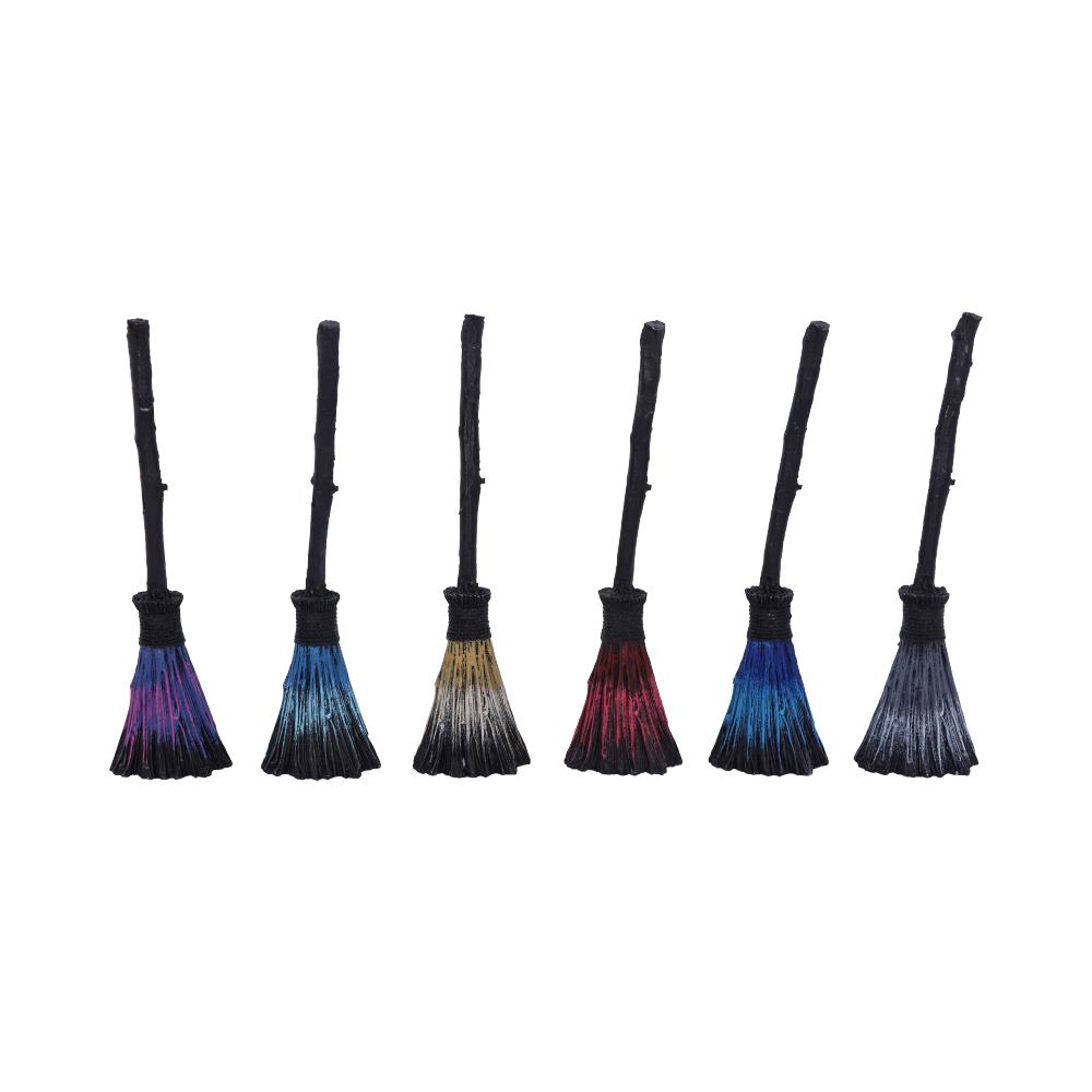 Set of Six Positivity Broomsticks with Silver Charms - Figures & Collectables at Gift Moments