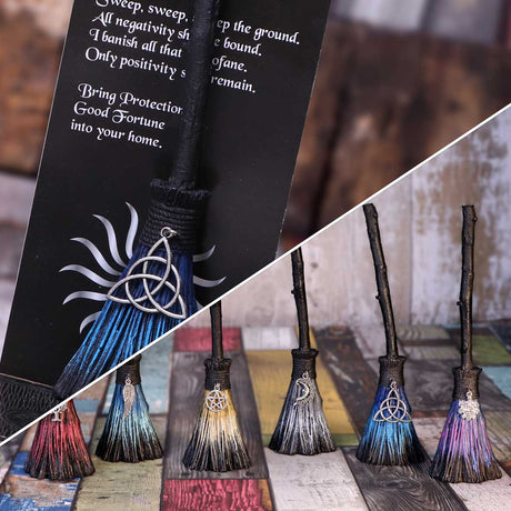 Set of Six Positivity Broomsticks with Silver Charms - Figures & Collectables at Gift Moments