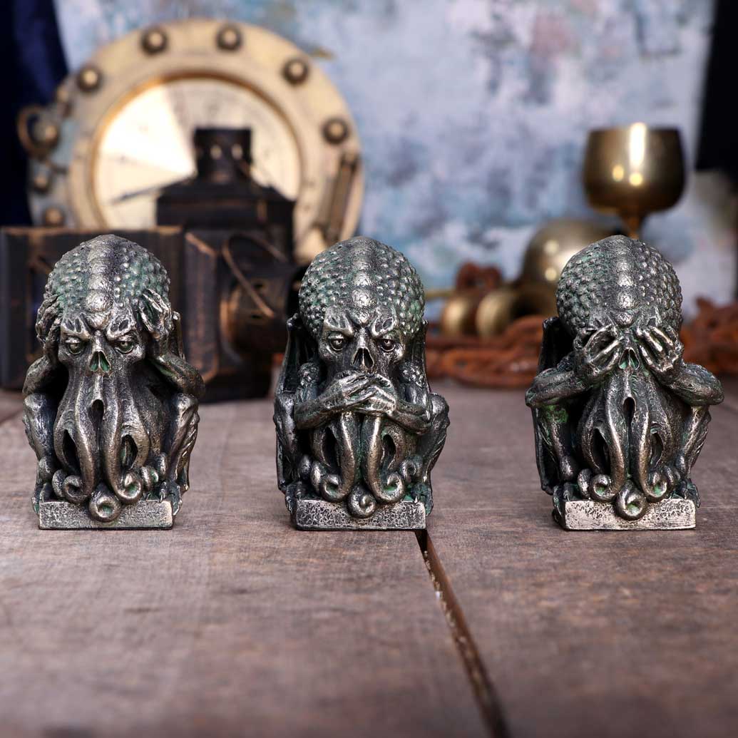 Three Wise Cthulhu Figurines 7.6cm - Figures & Collectables at Gift Moments