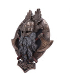 Bronze For Valhalla Viking Axe Hammer Raven Wall Plaque - Wall Hanging Sculptures at Gift Moments