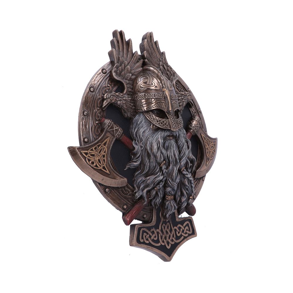 Bronze For Valhalla Viking Axe Hammer Raven Wall Plaque - Wall Hanging Sculptures at Gift Moments