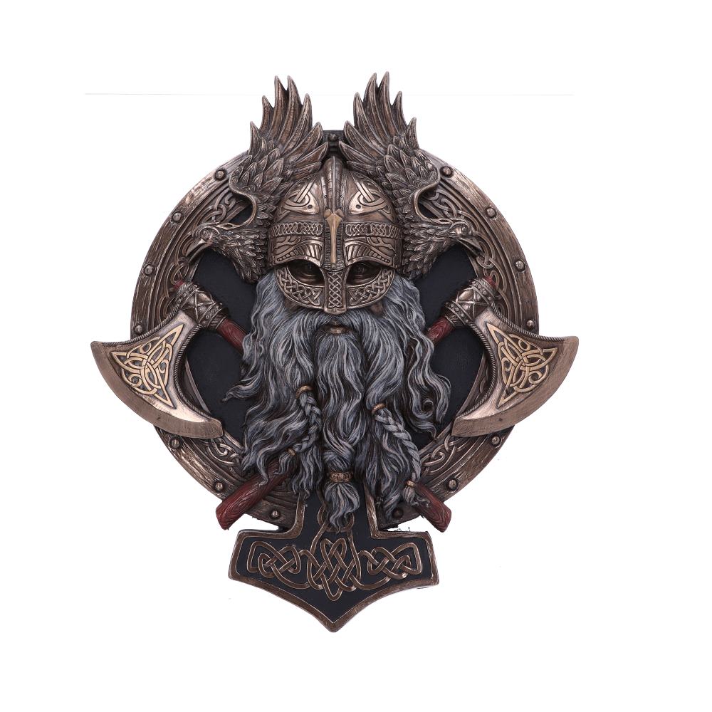 Bronze For Valhalla Viking Axe Hammer Raven Wall Plaque Default Title - Wall Hanging Sculptures at Gift Moments