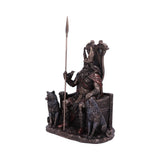 Bronze Odin All Father Wolves and Throne Figurine - Figures & Collectables at Gift Moments