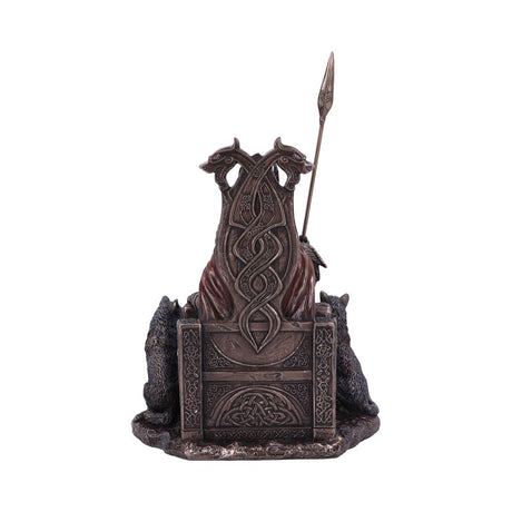 Bronze Odin All Father Wolves and Throne Figurine - Figures & Collectables at Gift Moments