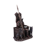 Bronze Odin All Father Wolves and Throne Figurine - Figures & Collectables at Gift Moments