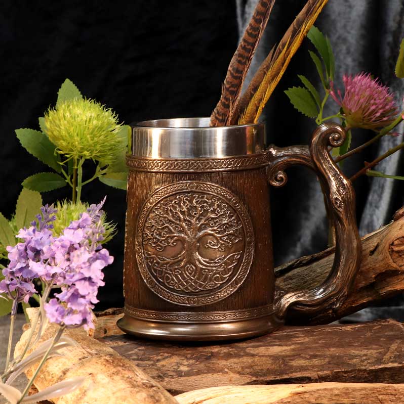 Bronze Tree of Life Tankard 16cm - Tankards at Gift Moments