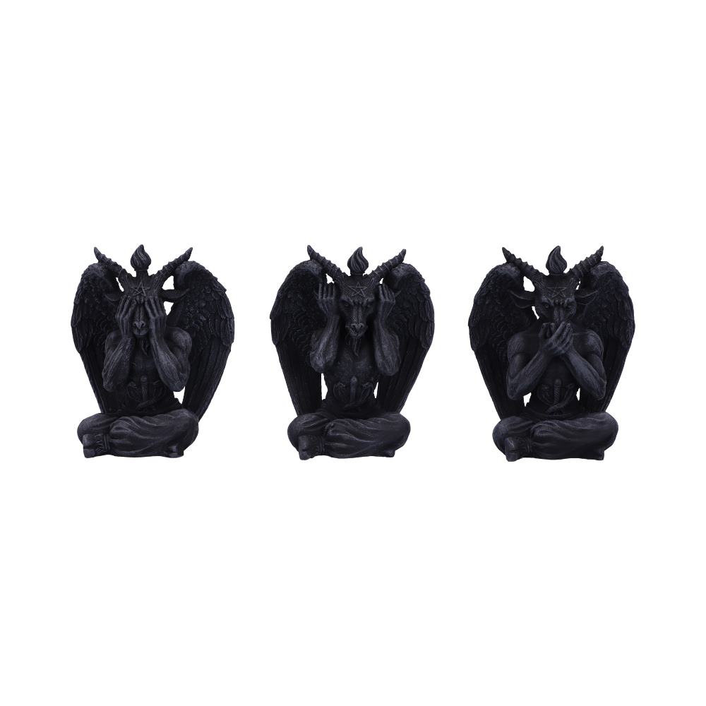 Three Wise Baphomet Figurines 10.2cm Default Title - Figures & Collectables at Gift Moments