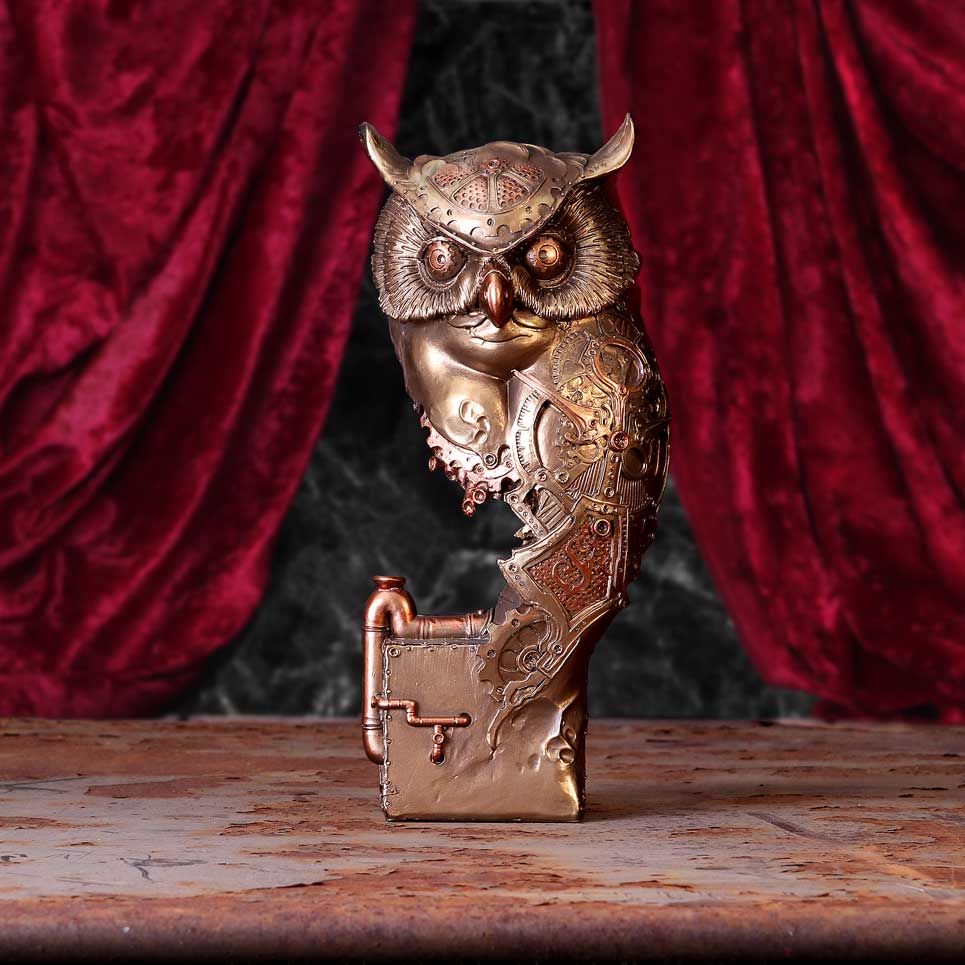 Bronze Steampunk Owl Figurine 29cm - Figures & Collectables at Gift Moments