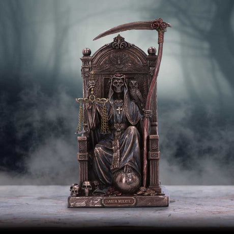 Santa Muerte's Throne Bronze Figurine 22cm - Figures & Collectables at Gift Moments