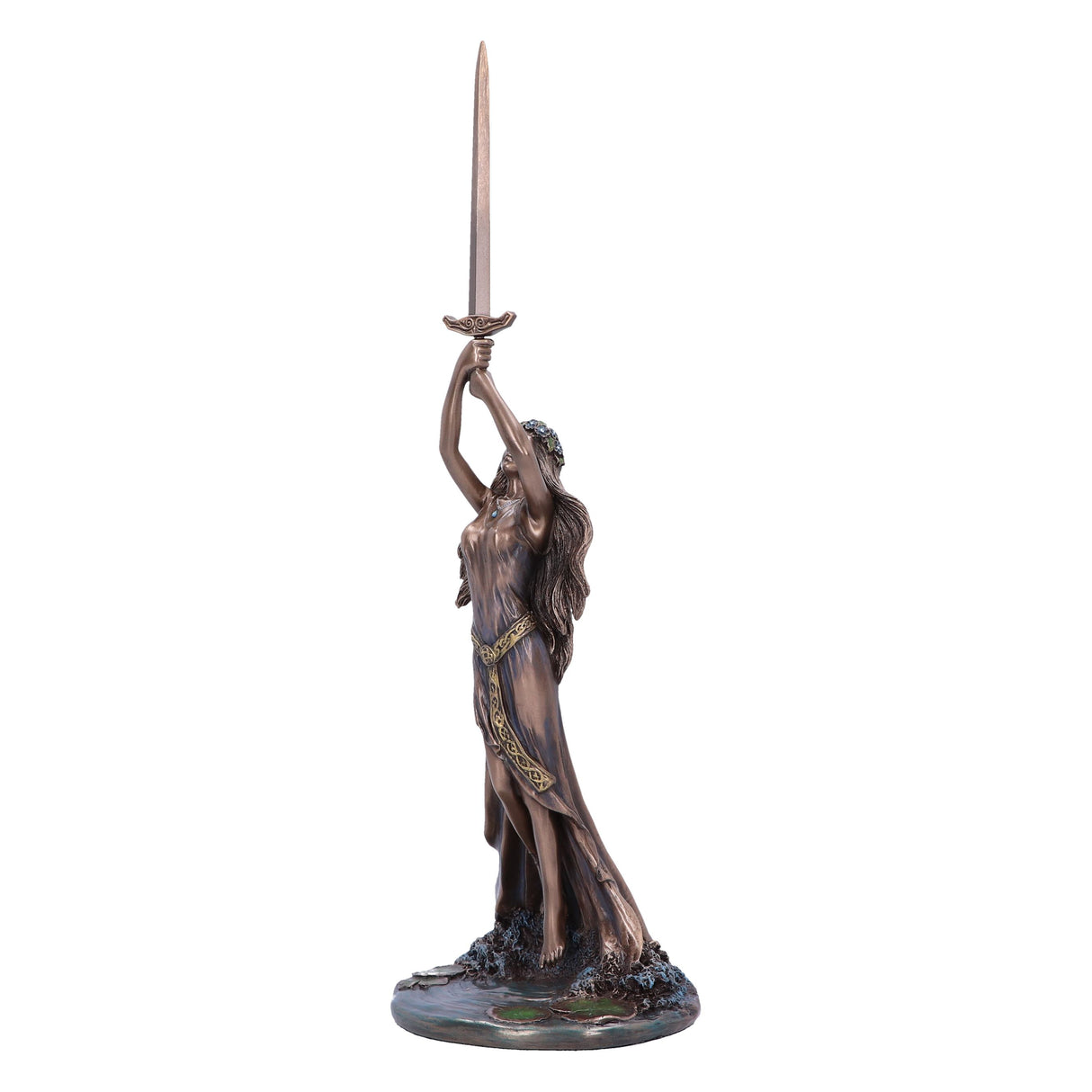 Lady of the Lake and Excalibur Bronze Figurine - Figures & Collectables at Gift Moments