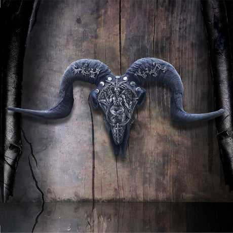 Baphomet's Veneration Skull Wall Plaque 53cm - Wall Hanging Sculptures at Gift Moments