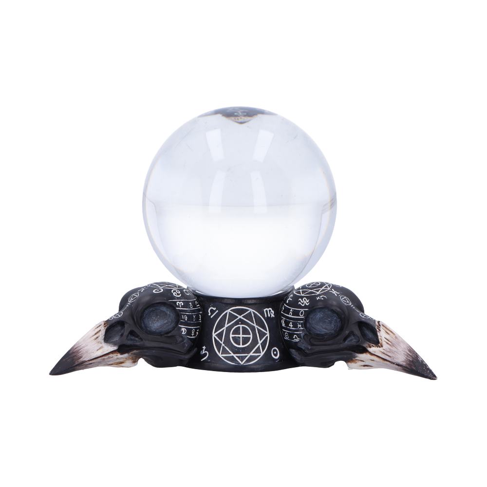 Gothic Raven Crystal Ball and Holder 15cm - Crystal Balls & Holders at Gift Moments