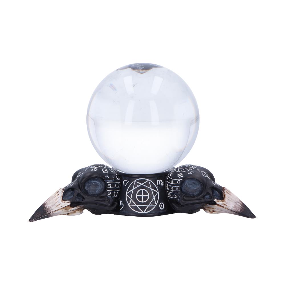 Gothic Raven Crystal Ball and Holder 15cm Default Title - Crystal Balls & Holders at Gift Moments