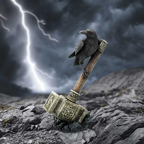 Raven on Hammer of the Gods 23cm - Figures & Collectables at Gift Moments