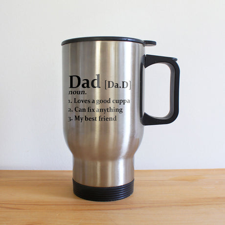 Personalised Definition of Dad Silver Travel Mug Default Title - Travel Mugs at Gift Moments