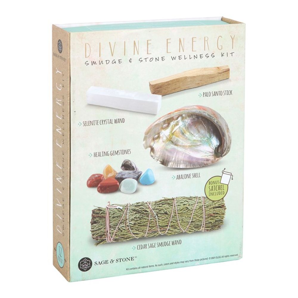 Divine Energy Smudge and Stone Wellness Kit: 3 - By Gift Moments