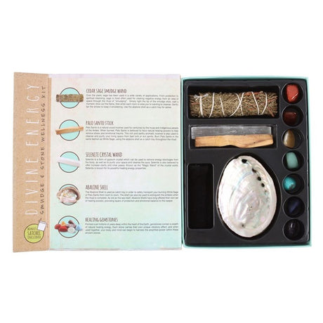 Divine Energy Smudge and Stone Wellness Kit: 4 - By Gift Moments