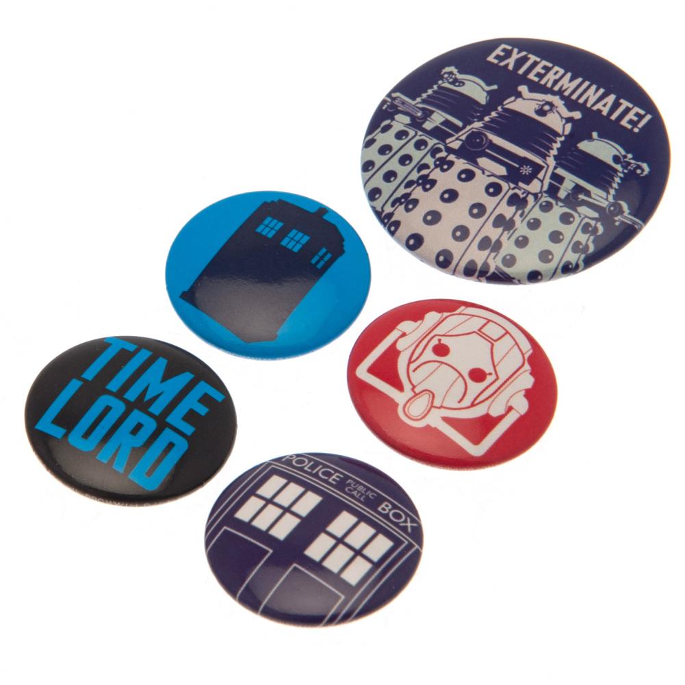 Doctor Who Button Badge Set: 2 - Badges By Doctor