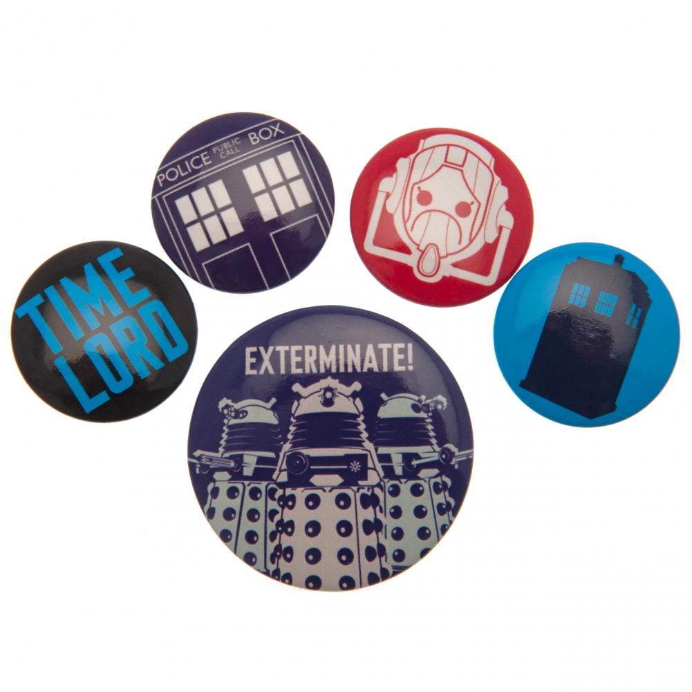 Doctor Who Button Badge Set: 1 - Badges By Doctor