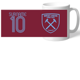 Personalised West Ham United FC Retro Shirt Mug - Mugs at Gift Moments