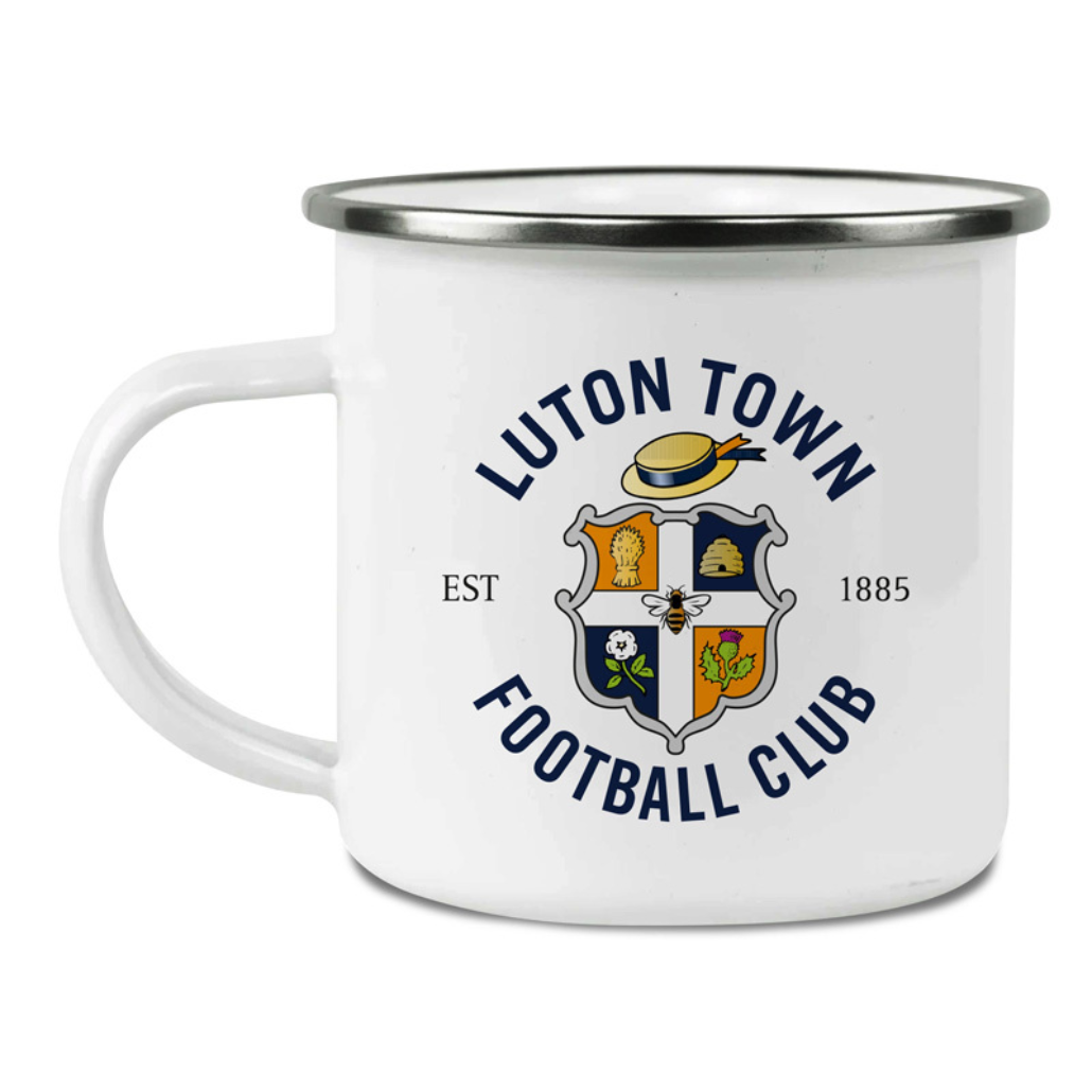 Personalised Luton Town FC Enamel Camping Mug: 2 - Mugs By Luton Town